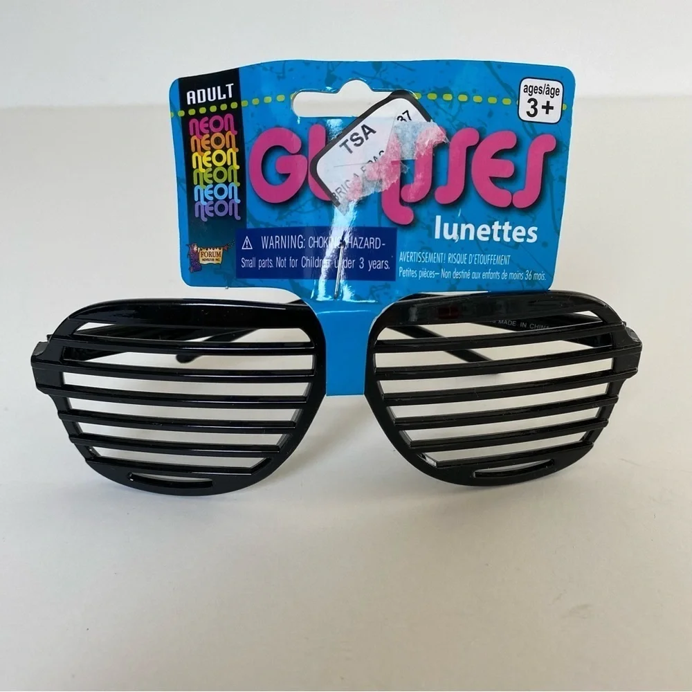 NWT Slotted Glasses Black Fun Fashion Party Celebration Halloween Costume